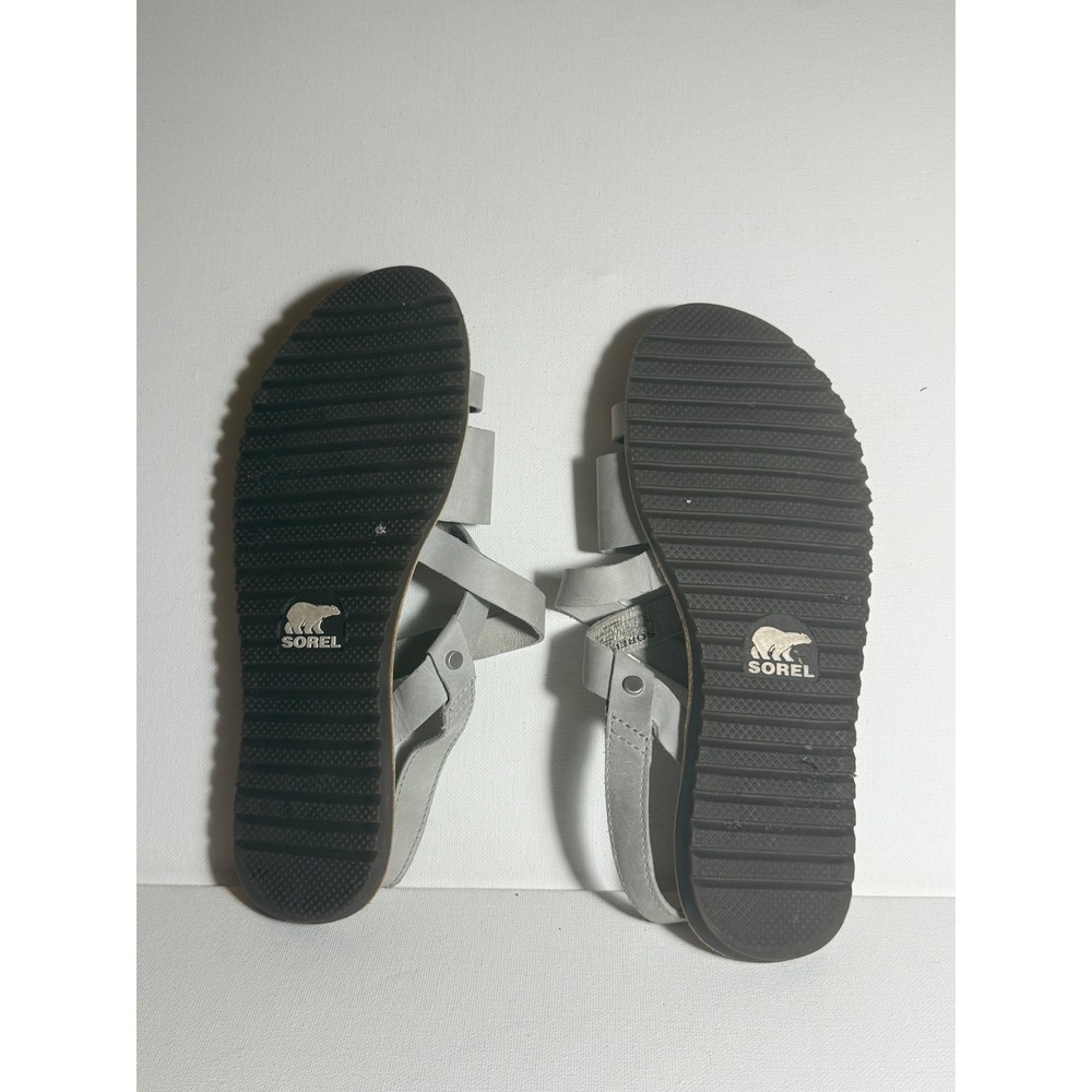 Sorel Ella Criss Cross Sandals Womens Size 8 Metallic Beige Leather NL3198-257 - Picture 3 of 4